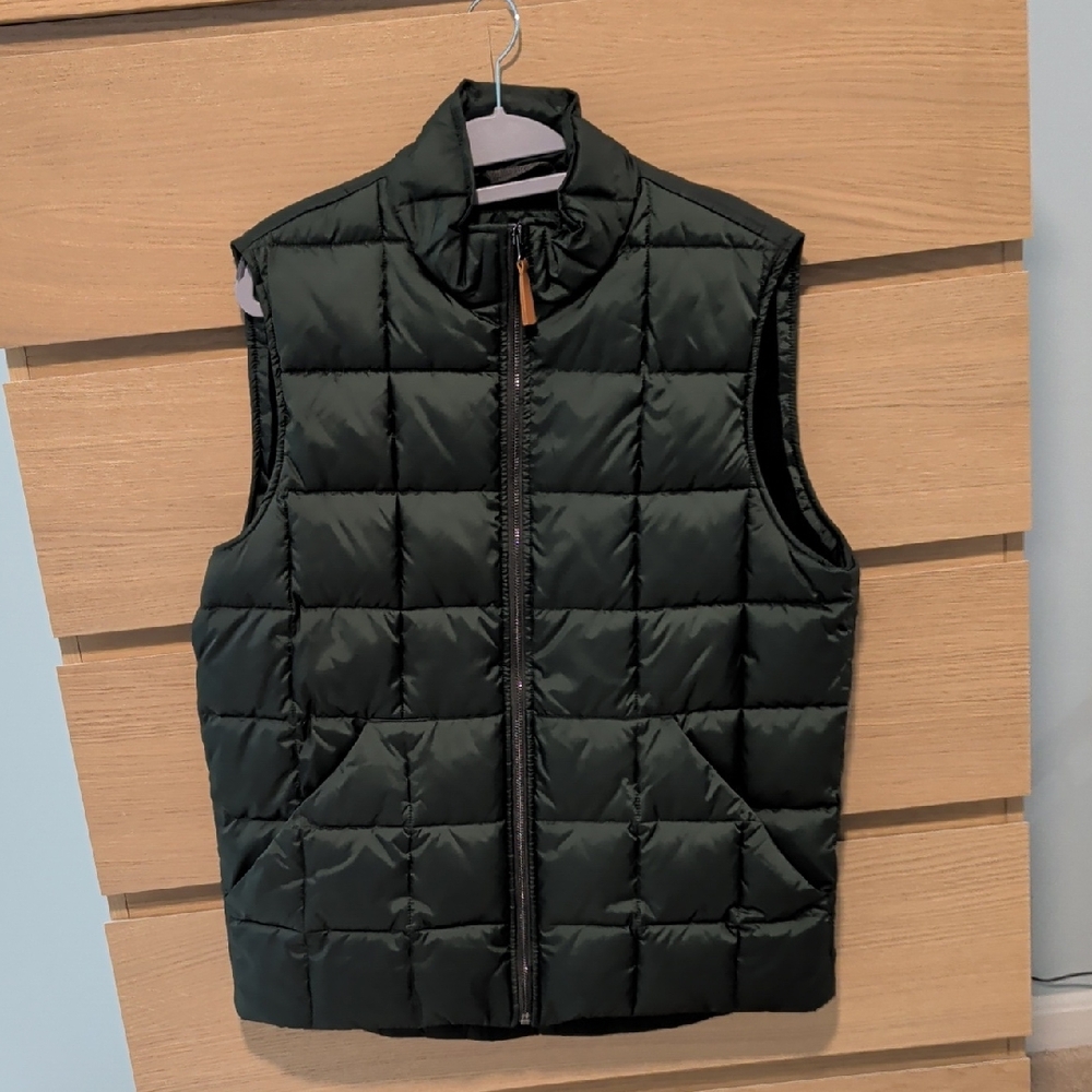 J. Crew Men's Dark Green Quilted Vest